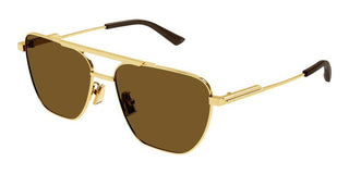 Bottega Veneta BV1236S men Gold Pilot Sunglasses