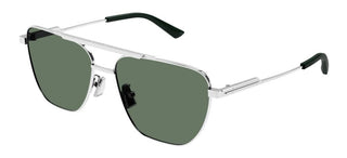 Bottega Veneta BV1236S men Silver Pilot Sunglasses