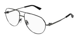 Bottega Veneta BV1302O unisex Ruthenium Pilot Eyeglasses