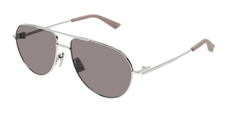 Bottega Veneta BV1302S unisex Silver Pilot Sunglasses