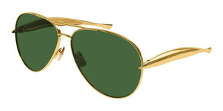 Bottega Veneta BV1305S unisex Gold Pilot Sunglasses