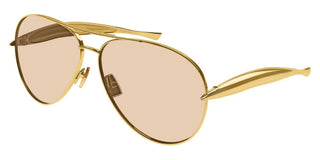 Bottega Veneta BV1305S unisex Gold Pilot Sunglasses