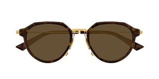 Bottega Veneta BV1331S unisex Havana Round Sunglasses