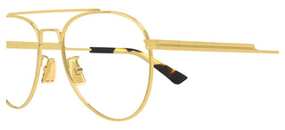 Bottega Veneta BV1340O unisex Gold Pilot Eyeglasses