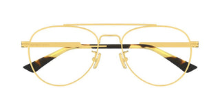 Bottega Veneta BV1340O unisex Gold Pilot Eyeglasses