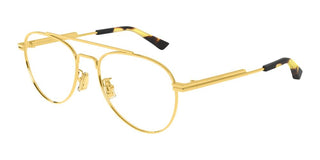 Bottega Veneta BV1340O unisex Gold Pilot Eyeglasses