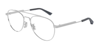 Bottega Veneta BV1340O unisex Silver Pilot Eyeglasses