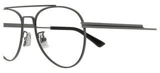 Bottega Veneta BV1340O unisex Ruthenium Pilot Eyeglasses