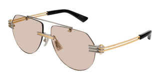 Bottega Veneta Bv1342s Unisex Gold Pilot Sunglasses