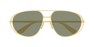 Bottega Veneta Bv1344s Unisex Gold Pilot Sunglasses