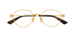 Bottega Veneta BV1382O unisex Gold Round Eyeglasses