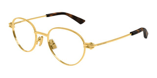 Bottega Veneta BV1382O unisex Gold Round Eyeglasses