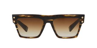 Balmain B-V unisex Brown Geometric Sunglasses