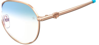 Chiara Ferragni CF 1012/BB women Gold Round Eyeglasses