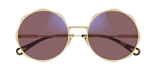 Chloé CH0185S women Gold Round Sunglasses