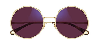 Chloé CH0185S women Gold Round Sunglasses