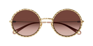 Chloé CH0230S women Gold Round Sunglasses