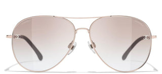 CHANEL CH 4189TQ women Rose gold Pilot Sunglasses