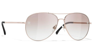 CHANEL CH 4189TQ women Rose gold Pilot Sunglasses