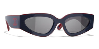 CHANEL CH 6056 women Blue Cat Eye Sunglasses