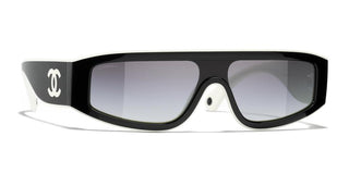 CHANEL CH 6057 women Black Shield Sunglasses