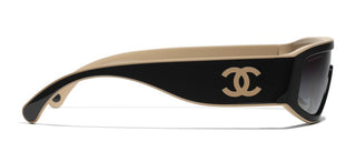 CHANEL CH 6057 women Black Shield Sunglasses