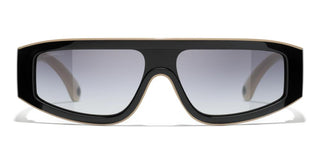 CHANEL CH 6057 women Black Shield Sunglasses