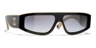 CHANEL CH 6057 women Black Shield Sunglasses