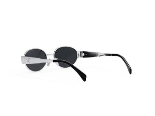 CELINE Metal Triomphe CL40235U women Silver Oval Sunglasses