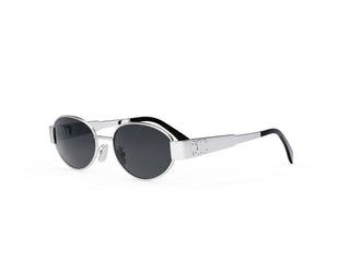 CELINE Metal Triomphe CL40235U women Silver Oval Sunglasses