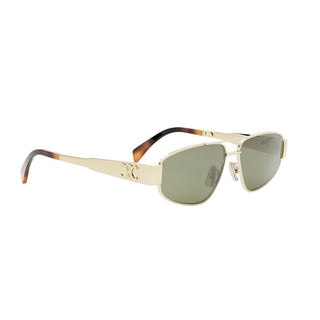 CELINE Metal Triomphe CL40281U men Gold Pilot Sunglasses