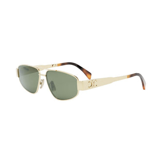 CELINE Metal Triomphe CL40281U men Gold Pilot Sunglasses