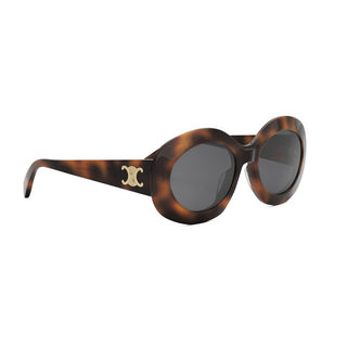 CELINE Triomphe CL40292U women Havana Round Sunglasses