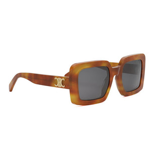 CELINE Triomphe CL40304U women Havana Squared Sunglasses