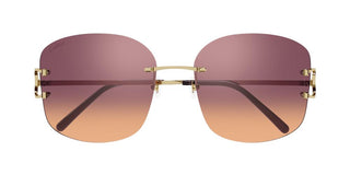 Cartier Santos de Cartier CT0037RS women Gold Squared Sunglasses