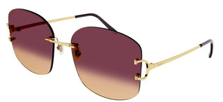 Cartier Santos de Cartier CT0037RS women Gold Squared Sunglasses