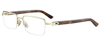 Cartier CT0042O men Havana Geometric Eyeglasses