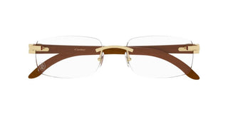 Cartier Ct0052o Unisex Brown Geometric Eyeglasses