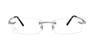 Cartier Santos De Cartier Ct0087o Unisex Silver Geometric Eyeglasses