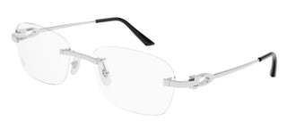 Cartier CT0290O men Silver Rectangle Eyeglasses