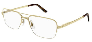 Cartier Santos de Cartier CT0308O men Gold Pilot Eyeglasses