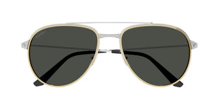 Cartier Santos de Cartier CT0325S men Silver Pilot Sunglasses