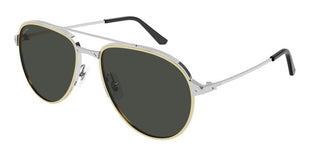 Cartier Santos de Cartier CT0325S men Silver Pilot Sunglasses