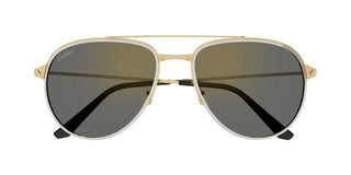 Cartier Santos de Cartier CT0325S men Gold Pilot Sunglasses