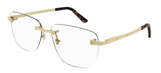 Cartier CT0336O men Gold Squared Eyeglasses