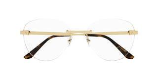 Cartier CT0338O women Gold Squared Eyeglasses