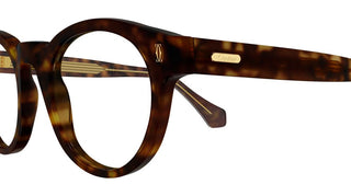 Cartier CT0341O men Havana Geometric Eyeglasses