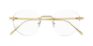 Cartier Ct0342o Men Gold Geometric Eyeglasses