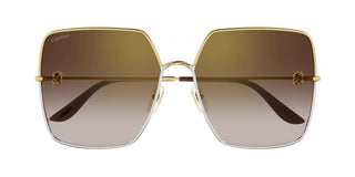 Cartier Signature C de Cartier CT0361S women Gold Geometric Sunglasses