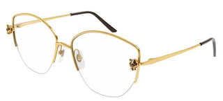 Cartier Panthère de Cartier CT0370O women Gold Cat Eye Eyeglasses